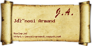 Jánosi Armand névjegykártya