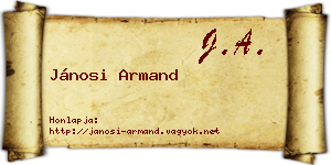 Jánosi Armand névjegykártya